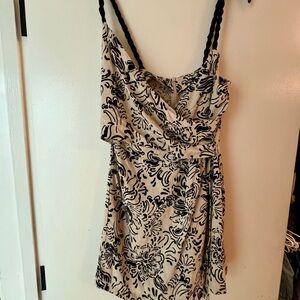 Zara Black and Cream Floral Dress